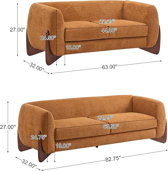 Image of A to Z Furniture Classic Chesterfield Sofa Set Luxury Chesterfield Sofa in for Home Living Room & Office (Tan 3+2)