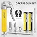 KRETLAW Mini Grease Gun (3000PSI) with Double 3oz Cartridge Grease and 12'' Flex Hose, Reinforced Coupler for Automotive, Yellow