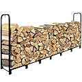zukakii 8FT Firewood Rack Outdoor, Heavy Duty Adjustable Metal Firewood Log Holder Wood Pile Stacker Lumber Organizer for Fireplace Wood Storage Outdoor Indoor