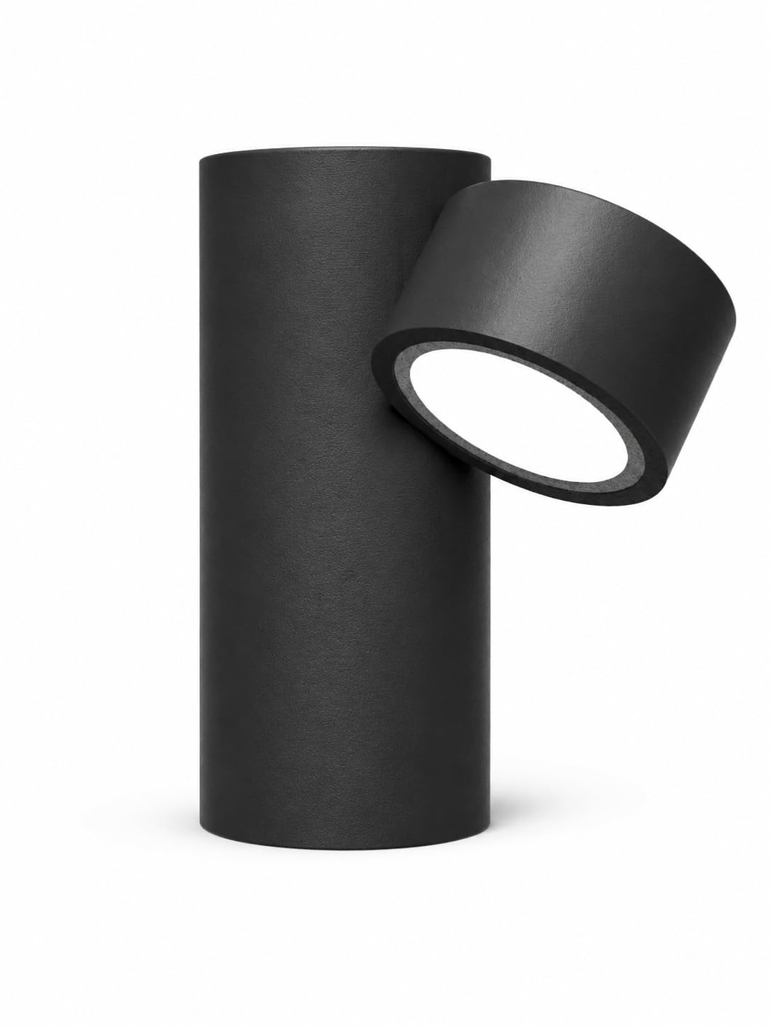 Cylindrical Outdoor Spotlight Fixture, Dark Grey, Adjustable Head | Rotatable Light Head, Modern Design, Matte Finish, Garden & Pathway Use, Freestanding Bollard-image-34