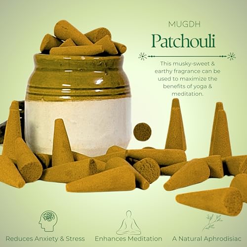 Image of Mugdh Natural Incense Cones Combo - Panadi & Lavender | Bambooless, Low Smoke, Charcoal free Dhoop Cones | 80 Organic dhoop batti | Free Cotton Potli & Dhoop Stand | Home Fragrance, Pooja & Meditation