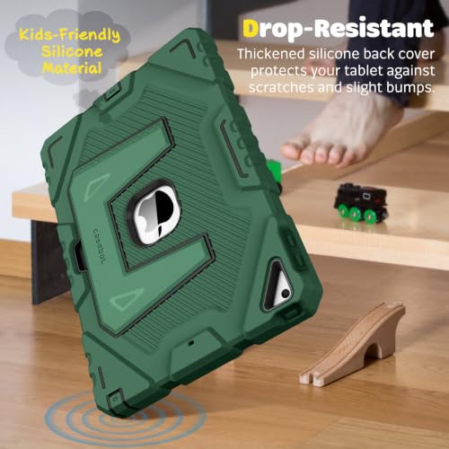 Image of Fintie Kid-Friendly Case for iPad 9th / 8th / 7th Generation 10.2 Inch | Fully-Body Rugged Heavy Duty Shockproof Cover, Portrait & Landscape Viewing, Built-in Kickstand, for Girls /Boys, Green