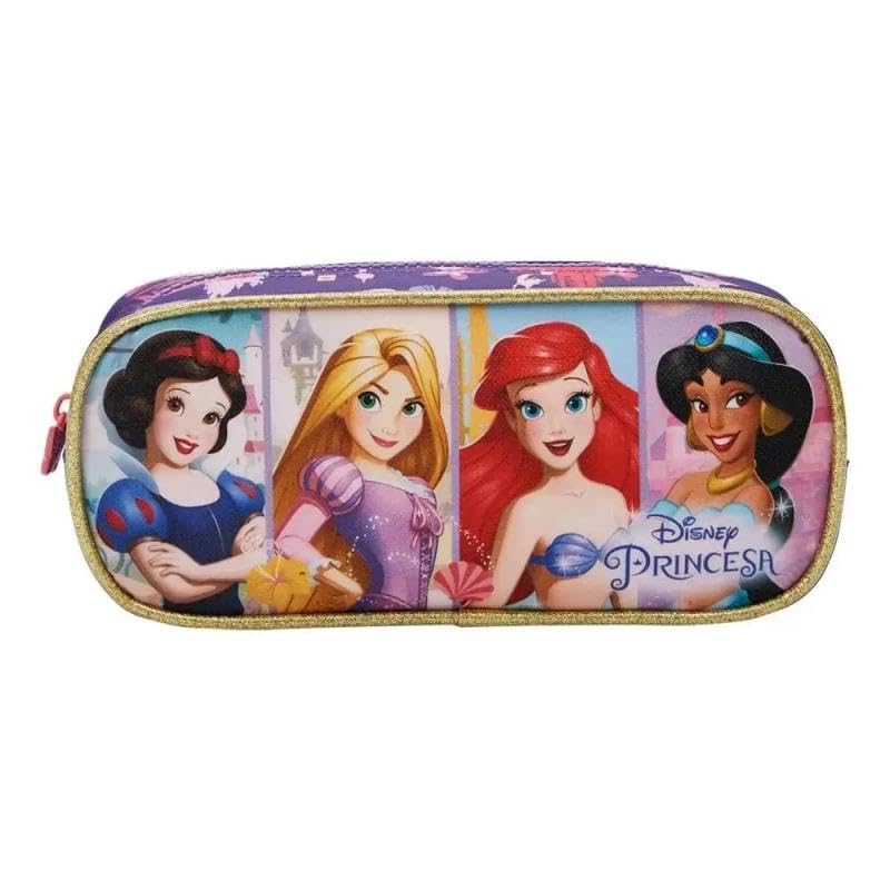 Estojo Simples Escolar Princesa Disney Glitter