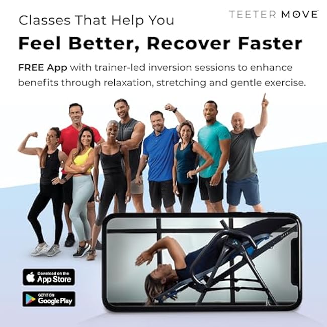 Teeter FitSpine X1 Inversion Table, Decompression Surface for Full-Body Stretch, Ergo Embrace Ankle Supports, Integrated Accessories, UL Safety Certified, Heavy-Duty 300 lb Capacity