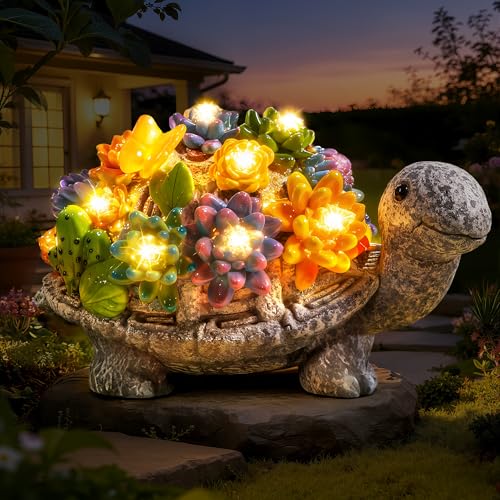 Ollny Statue de jardin solaire résistante aux intempéries - Charmante décoration de jardin pour l'extérieur et le balcon - Décoration de jardin et balcon...