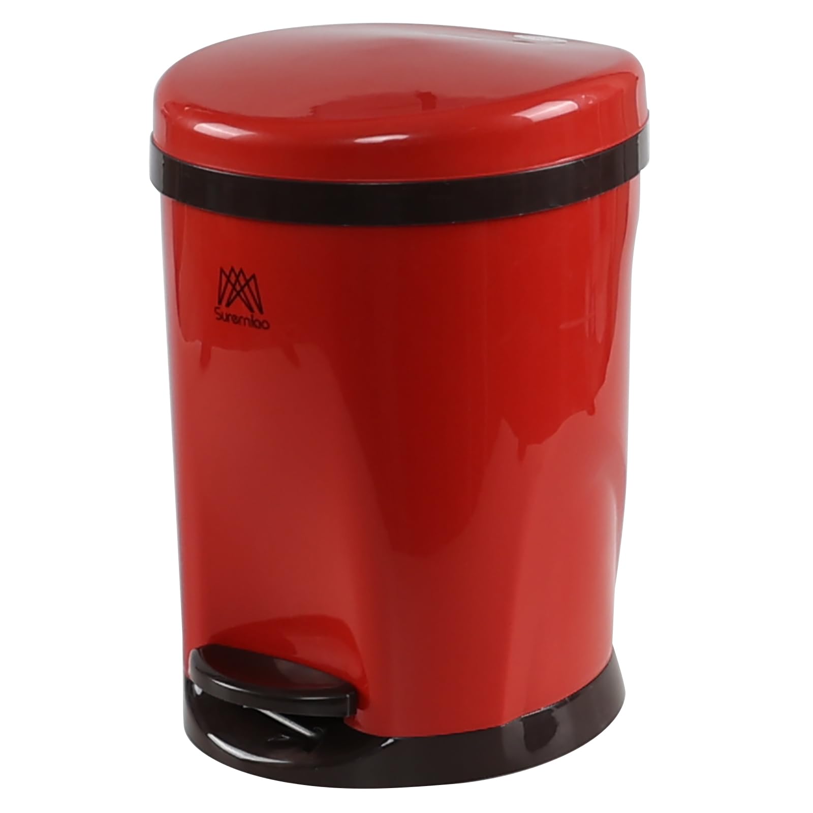 Nesmilers 8 Liters/2.1 Gallons Garbage Can with Step Pedal, Small Trash Can (Red)-image-9