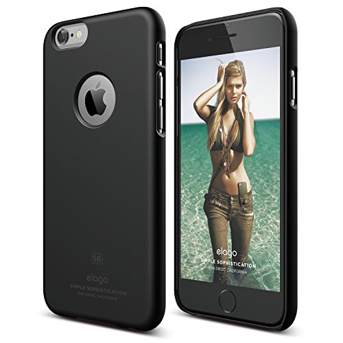 iPhone 6S Case, elago® [Slim Fit][Soft Feel Black] - [Light][Minimalistic][True Fit] – for iPhone 6/6S