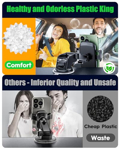 Image of 2024 Upgraded Car Phone Holder -[ Bumpy Roads Friendly ] Phone Mount for Car Dashboard Windshield Air Vent 3 in 1, Hand Free Mount for iPhone 16 15 14 13 12 Pro Max Samsung All Cell Phones