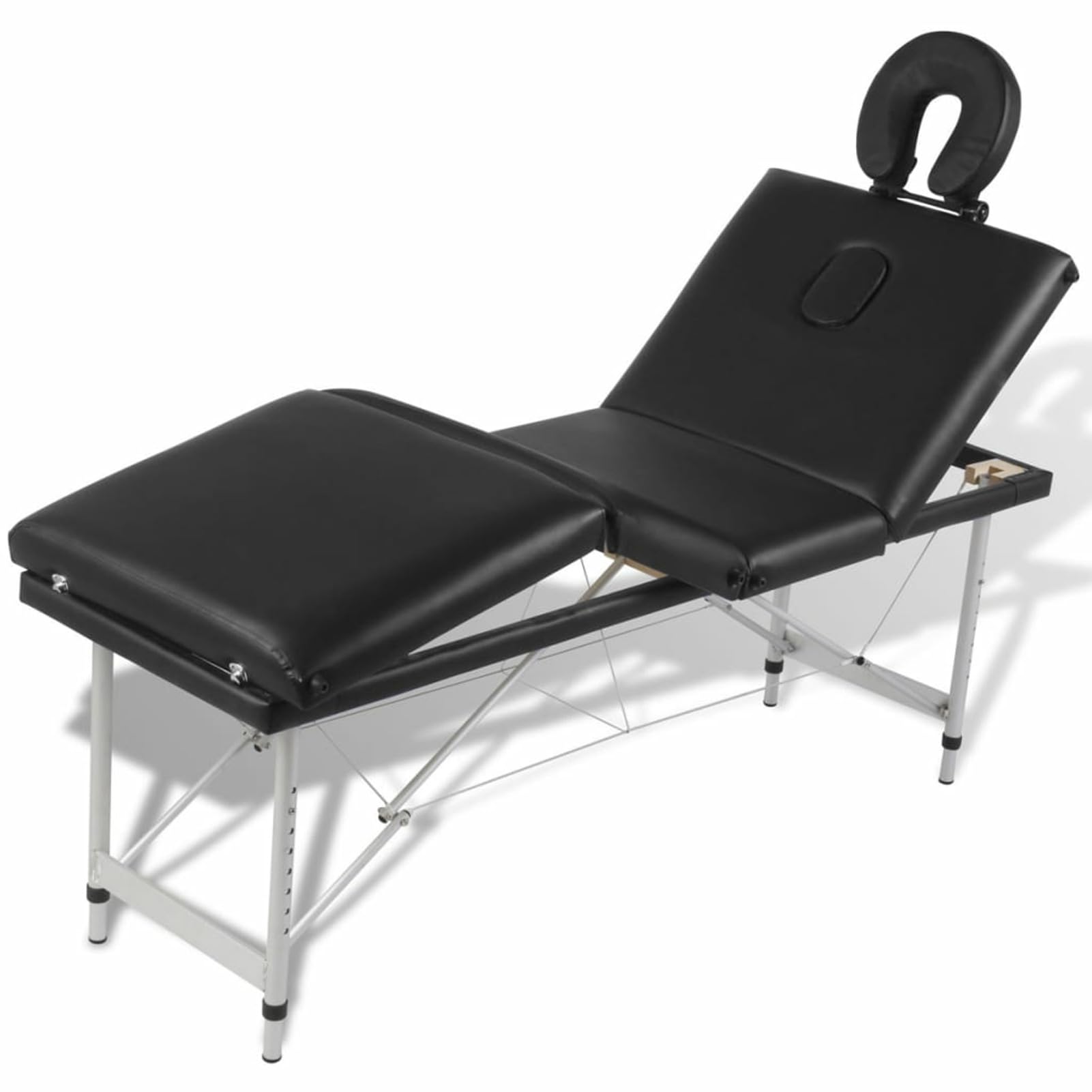 ZEYUAN Camilla de Masaje Plegable 4 Zonas Estructura de Aluminio Negra, Apoyabrazos Tattoo, Camilla Tattoo, Camilla Estetica, Camilla De Espalda, Cama De Masaje, Mesa De Masaje 110099