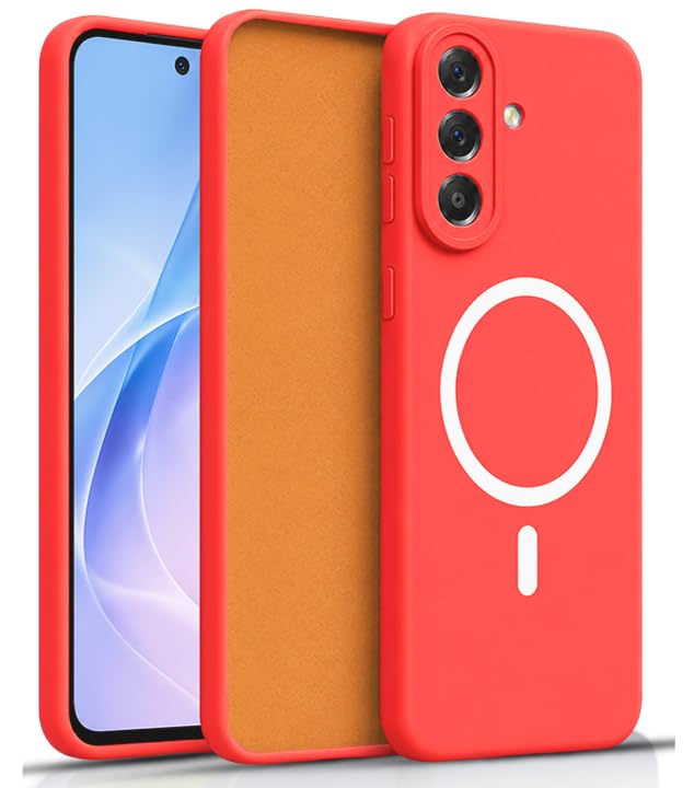 Image of Back Cover for Samsung Galaxy A57 5G Soft Matte Silicone Mag-Safe Design (Mag-Safe Not Support) Camera Protection | Slim Fit Bumper Cover (Orange)
