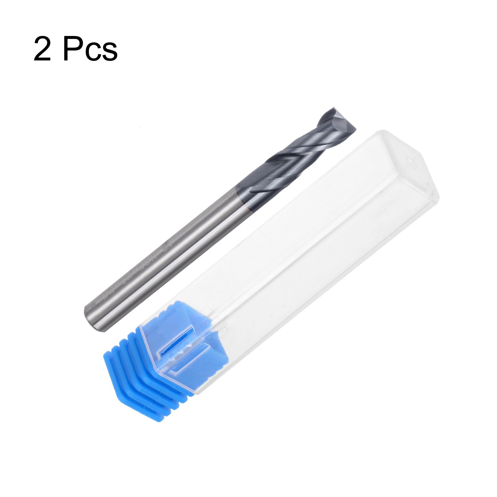 QUARKZMAN 2Pcs Fraises à Bout Carré de 5mm de Diamètre et de 5mm de Queue, 2 Flûtes, en Carbure Hrc45 Revêtu d'Altin, pour le Fraisage de Fin Cnc, Noir