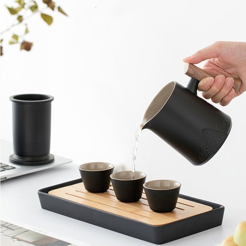 【関税込み】ZSLBMD 4 つのポットのセラミック ポータブル トラベル カンフー ティー セット