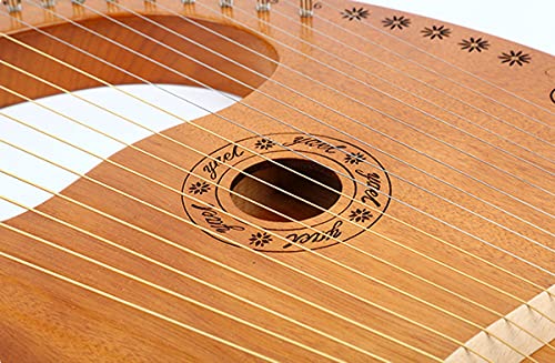 Lierharp, met stemsleutel Hoogwaardig mahonie materiaal Lierharp 16-snarige 16-toons afstembare mahonie klein draagbaar… - Image 5