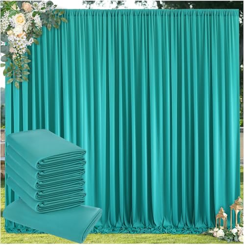 10 ft x 30 ft Wrinkle Free Turquoise Backdrop Curtain for Parties, Thick Polyester Teal Photo Backdrop Drapes,6 Panels 5ft x 10ft for Baby Shower Wedding Engagement Birthday Mermaid Party
