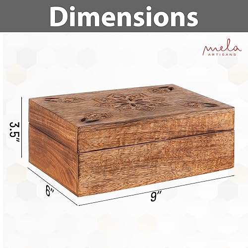 Mela-Artisans-Large-Burnt-Mango-Wood-Boxs-with-Lid-Serena-Wooden-Large-Keepsake-Boxs-Handmade-Decorative-Boxs-with-Lid-for-Use-As-Tea-Box-Book-Boxs-Jewelry-Box-Photo-Storage-Boxs-9-x-6-x-35 Mela Artisans Large Burnt Mango Wood Boxs with Lid Serena Wooden Large Keepsake Boxs Handmade Decorative Boxs with Lid for Use As Tea Box Book Boxs Jewelry Box Photo Storage Boxs 9 x 6 x 35
