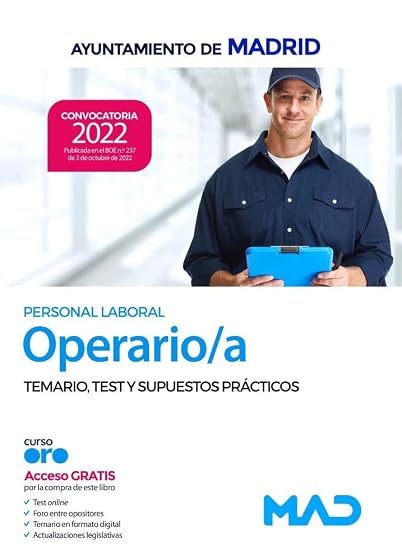 Operario-a del Ayuntamiento de Madrid . Temario, test y supuestos prácticos