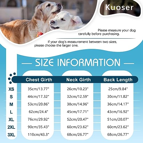 Kuoser Extras Wärme Hundemantel - Winddicht, Reflektierend, Wasserdicht für Große Hunde - Moden Winterjacke Blau XL