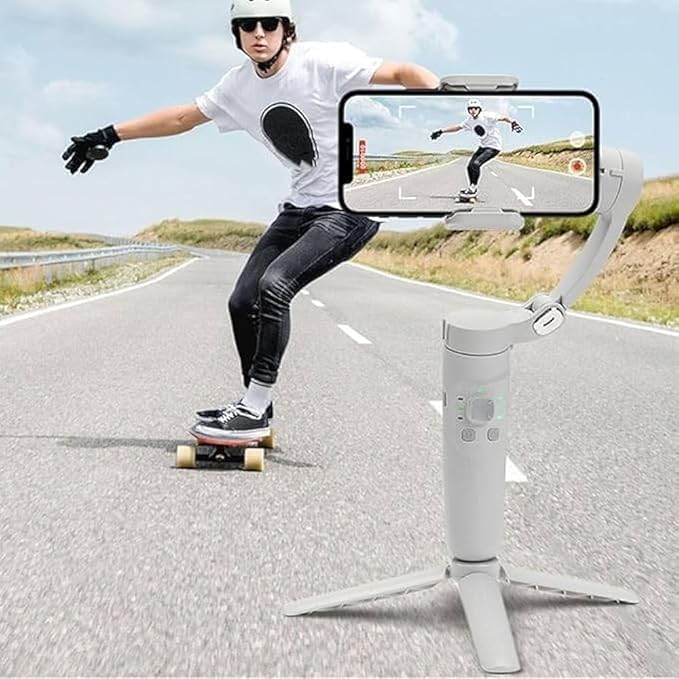 Image of MAFAI M1 Smartphone Gimbal Stabilizer for Android & iOS | 3-Axis Anti-Shake Handheld Gimbal with Bluetooth Control | Foldable Portable Gimbal for Reels, Vlogging & YouTube