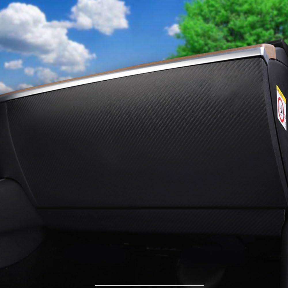 Kohlefaser-Muster, Handschuhfach-Abdeckung, Leder-Aufkleber für Tesla Model 3 16–23 (nicht passend für Modell 3 Highland 2024), Auto-Innenzubehör, Copilot Anti-Kick-Schutz-Patch (Kohlefaser-Muster)