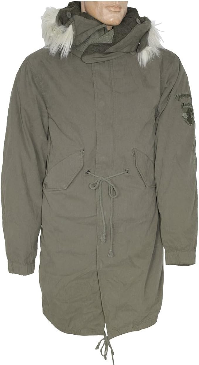 khaki fishtail parka
