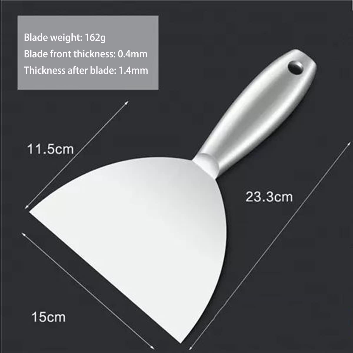 Coltello per stucco, in acciaio inox, per stucco e cartongesso, per stucco, riempitivo, per pareti e carta da parati, raschietto
