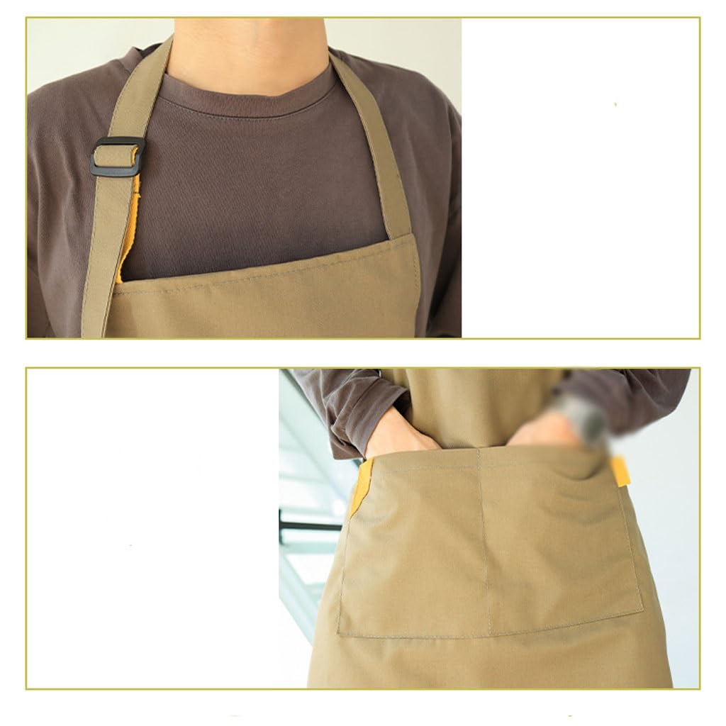 NEBE Delantal de camarero Delantal coreano Barista tienda de té de la leche cocina comedor lienzo estudio de arte barbería ropa de trabajo for hombres y mujeres Delantales Delantal