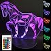 BJYHIYH Horse Lamp 16 Colors Changing Optical Illusion Lamp Remote Control Horse Night Lights for Kids Girls Boys Birthday Gifts