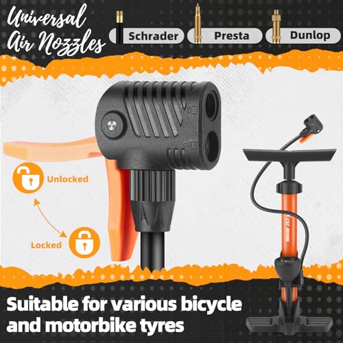 Bomba de pie para bicicleta que soluciona las ruedas desinfladas sin esfuerzo físico 3