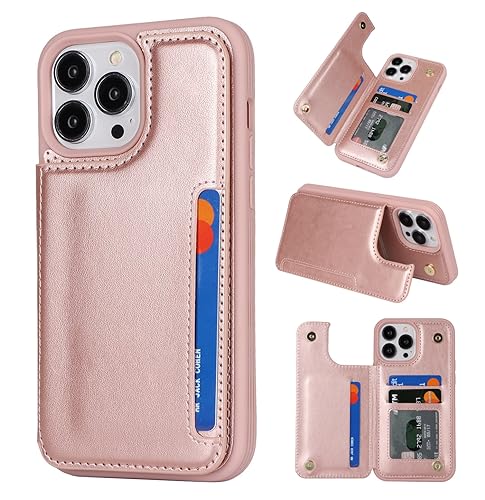 Étui portefeuille iPhone 13 Pro antichoc étui cuir synthétique avec fentes pour cartes