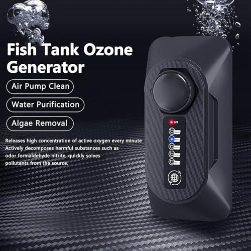Generatore di ozono per acquario con pompa ad aria, set di filtri per ozono professionale per la purificazione dell'acqua dell'acquario e la rimozione di contaminanti