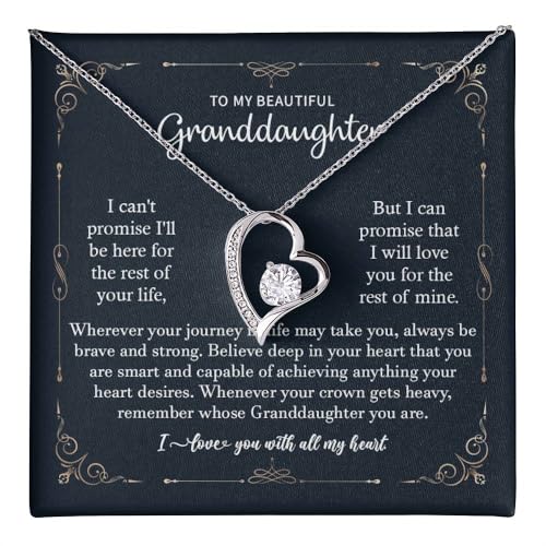 Granddaughter Necklace - From Grandparents, Birthday Gift With Message Card