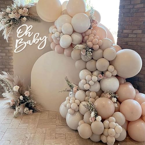 Image of Oh Baby Sign for Baby Shower Backdrop - Felt Oh Baby Sign Party Banner Boy Girl Baby Shower Decorations Gender Reveal 1st Birthday Party Photography Background - White