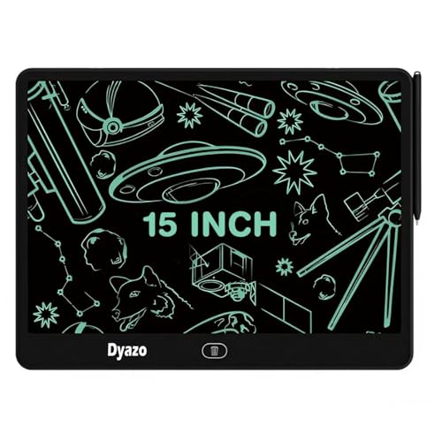 Image of Dyazo 15 Inch LCD Re-Writing Tablet Pad with Stylus Pen | Lightweight and Portable Magic Slate Design for Drawing, Handwriting, Playing, Digital Notepad for Kids and Students | Black