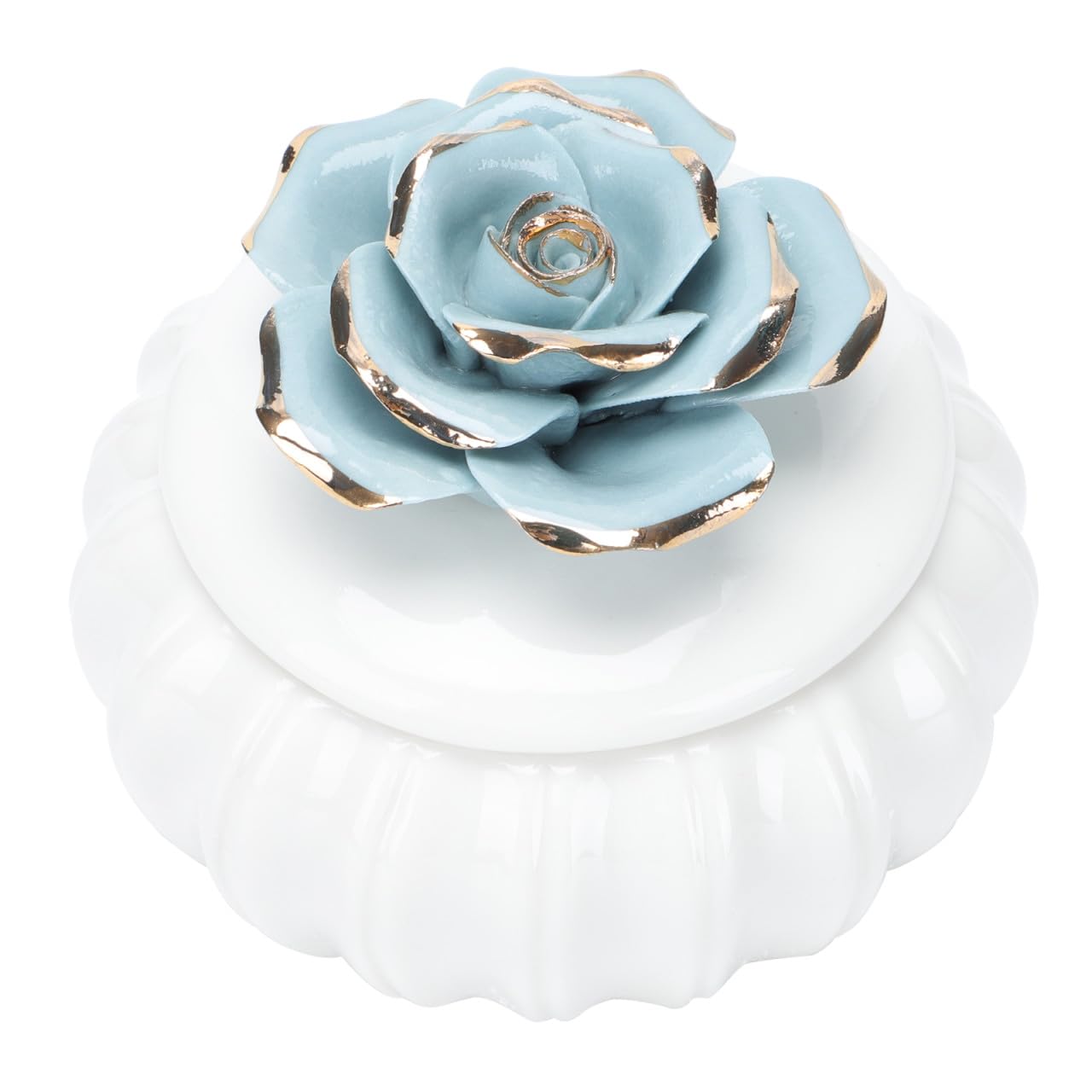 Boîte à bijoux en céramique rose Healvian et pot scellé bleu pour voyage