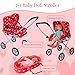 Baby Doll Stroller Play Set, 3-in-1 Babydoll Stroller with Removable Bassinet Baby Carriage for Dolls Toy Doll Stroller for Toddlers 3-4 Years,