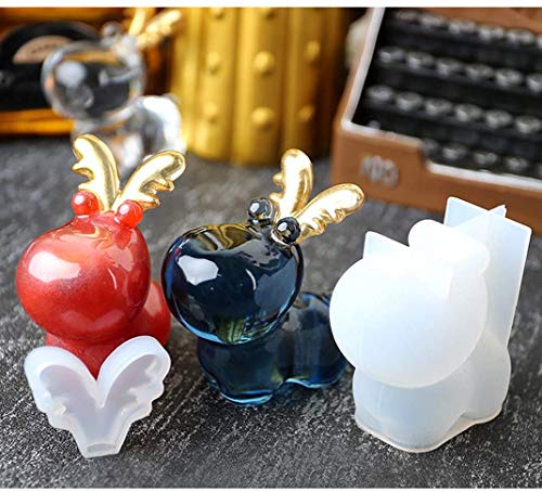 iSuperb Cute Deer Resin Mould Silicone 3D Animal Mould UV Epoxy Resin Casting Christmas Ornament Mould for DIY Craft Table Car Decoration - Image 2