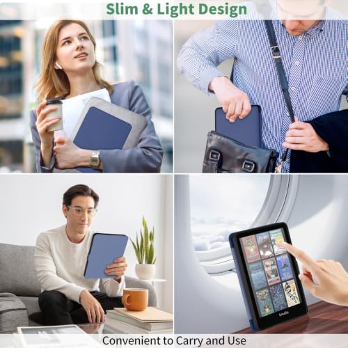 Image of Sanyetral Protective Case with PC Back and Auto Wake /Sleep Function -Blue