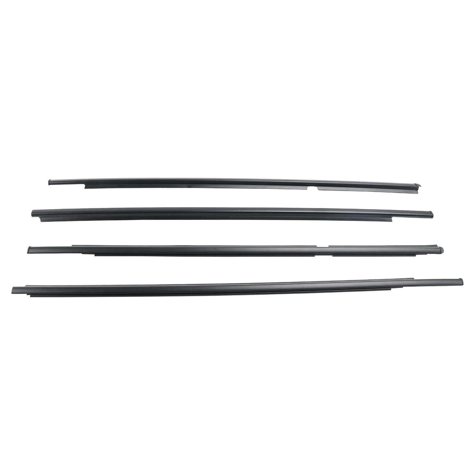 Trfbd One Color 4Pcs Outer Door Glass Weatherstrip Moulding For Toyota For Yaris For Vitz 2005-2010 Rubber