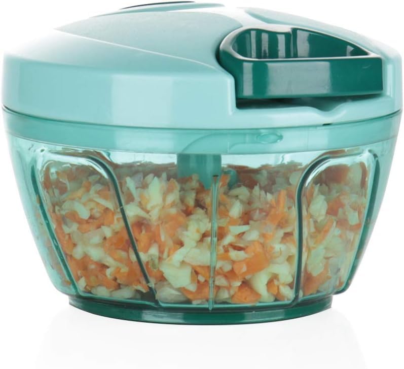 Manual Food Processor Vegetable Chopper, 450ml Capacity, Hand Pull String Mincer for Garlic, Onion, Veggies, Fruits, Herbs, Multicolor-image-3