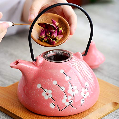 Panbado Kung Fu Theeset - Chinese Keramische Gongfu Theeset Porselein Theeset Geschenkset Met 1 Theepot, 1 Theezeef en 2 Theecopp. Ideale Thee-Infuser voor Kantoor Thuis, Blauw & Oranje Graffiti Patroon - Image 7