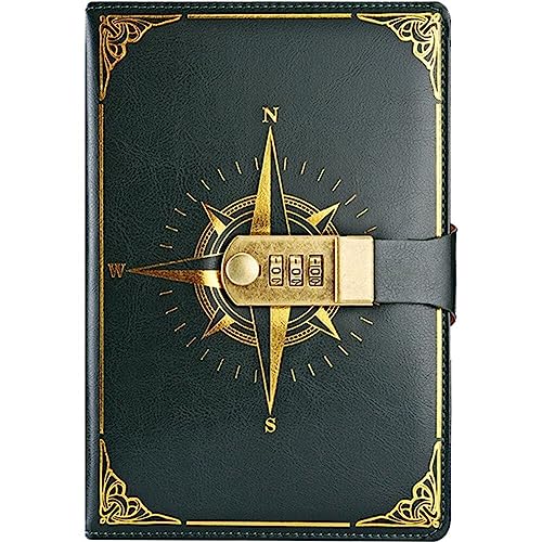 Carnet de notes A5 en cuir vintage avec cadenas à code robuste - 2