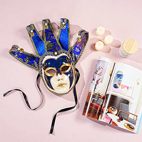 YU FENG Vintage Venetian Masquerade Masks Halloween Mardi Gras Party Ball Costume Eye Mask, E_blue - Image 4