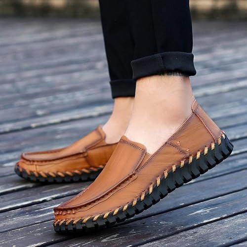 Casual Slip on Walking Hand Sewn Driving Shoes Men's Penny Loafers3
