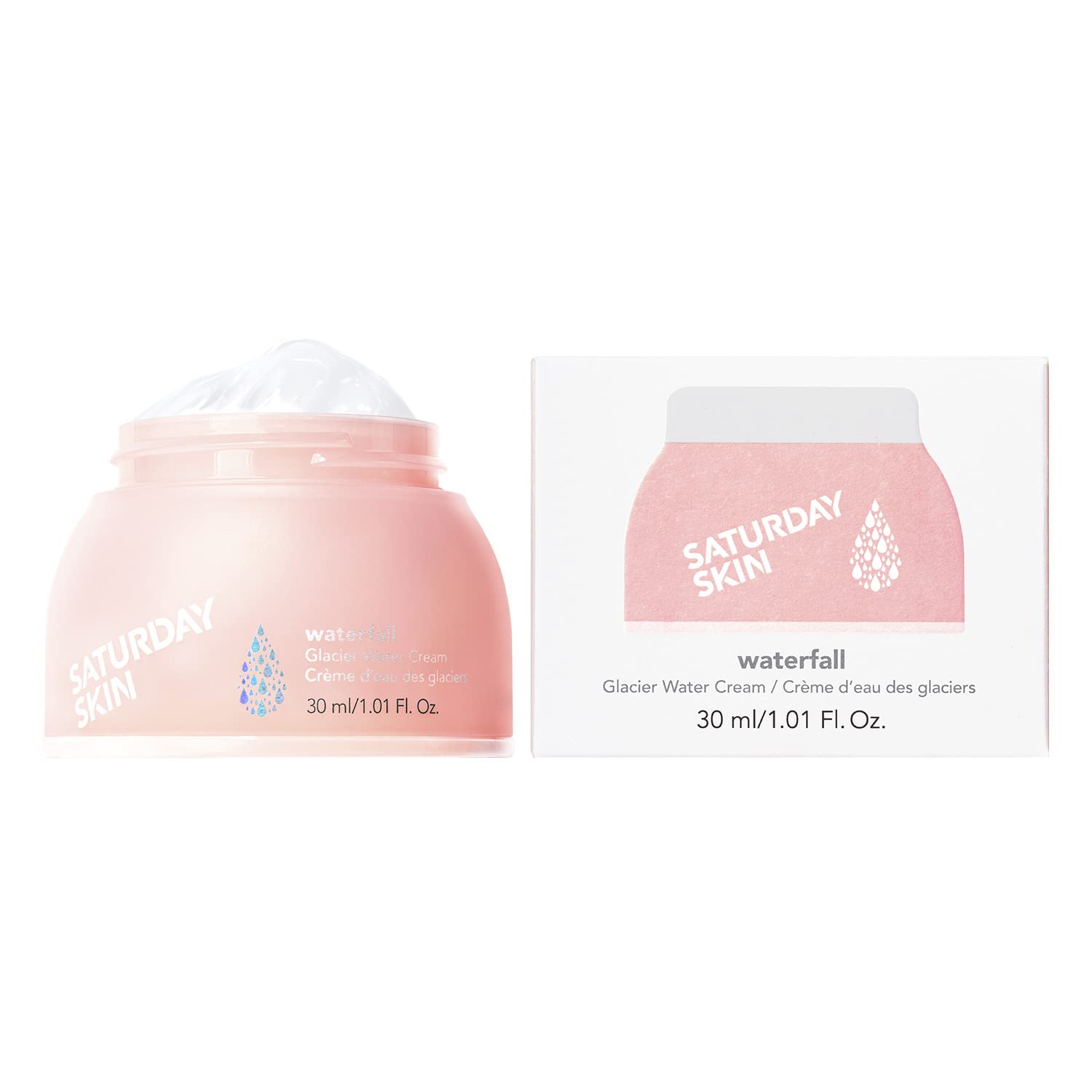 Saturday Skin Face Moisturizer Water Cream Mini Size, Vegan Natural Facial Moisturizer Oil-free Gel Cream From Alaska Glacier Water Day & Night Cream Hydrating and Reduce Wrinkles(
