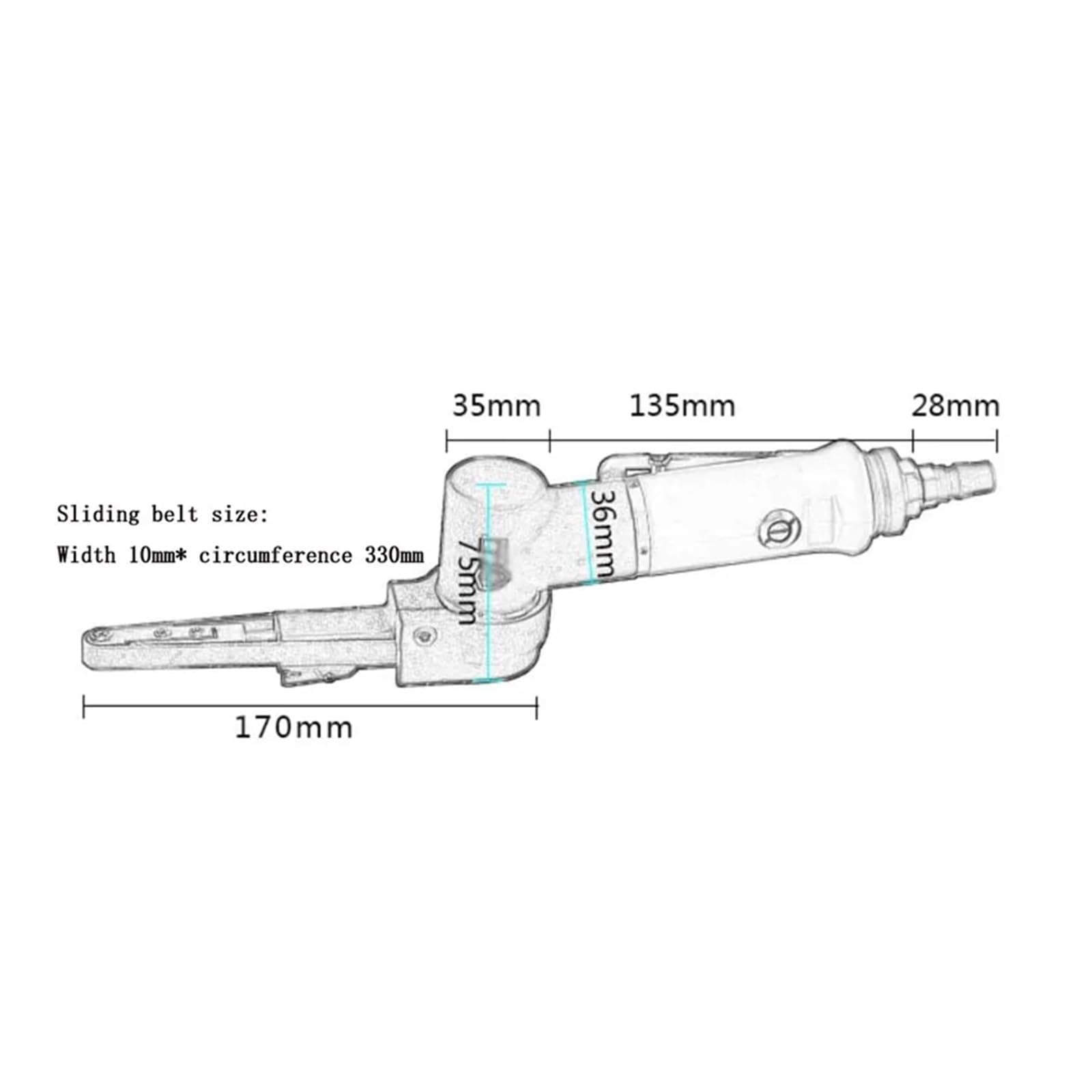 Lekkie narzędzia pneumatyczne do szlifowania i polerowania – profesjonalna ręczna pneumatyczna szlifierka taśmowa 10 x 330 mm