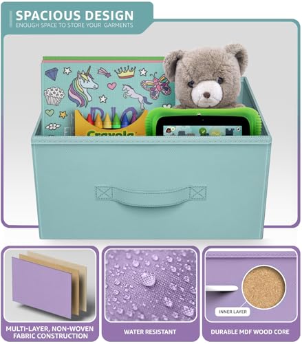 Sorbus 2-Drawer Kids Nightstand for Bedroom (2 Pack, Purple/Aqua) - image 5