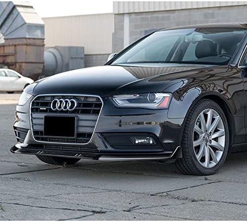 3PCS Front Bumper Lip Kit fit for compatible with 2013-2016 Audi A4 Quattro, STP-Style Splitter Trim Protection Spoiler, Air-Dam-Chin-Diffuser (Painted Black)