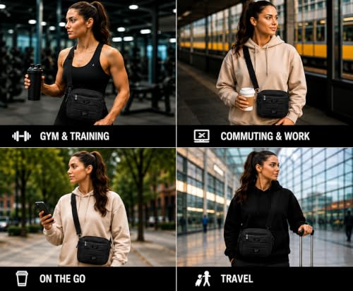 Image of Reebok Womens Crossbody Bags - Lightweight Sling Cell Phone Purse, Quilted Small Crossbody Bags Women