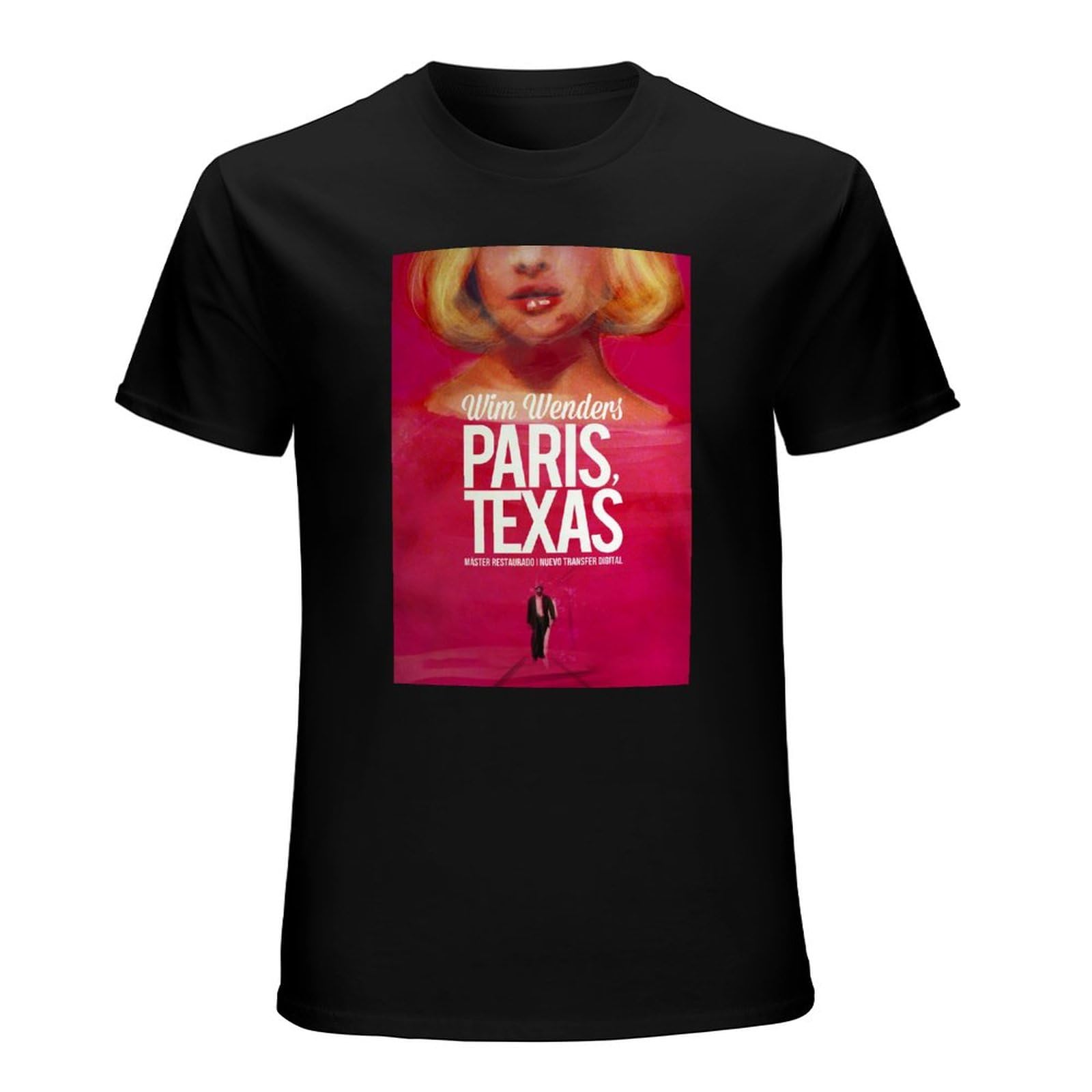 XINRONGYUAN Paris Texas Film 80s Wim Wenders Vinta Poster Retro Top Sweatshirt Short Sleeve Black S