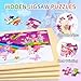 Wooden Puzzles for Kids Ages 4-6,Unicorn Princess Mermaid Fairy Kid Puzzles,24pcs Puzzles for Kids Ages 3-5,4 Pack Preschool Educational Toys Gifts for 3 4 5 Year Old Toddler Girls Boys Jigsaw Puzzle